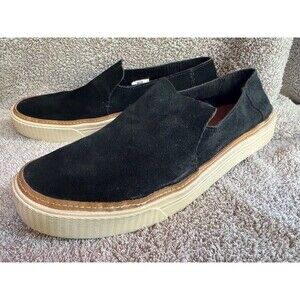 TOMS Sunset Women’s Black Loafer Suede Leather Slip On Comfort Shoes Size 9.5‎